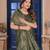 Dark Green Zari Woven Kanjivaram Soft Silk Blend Saree With Stitched Blouse