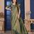 Dark Green Zari Woven Kanjivaram Soft Silk Blend Saree With Stitched Blouse