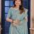 SkyBlue Zari Woven Kanjivaram Soft Silk Blend Saree With Stitched Blouse