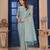 SkyBlue Zari Woven Kanjivaram Soft Silk Blend Saree With Stitched Blouse