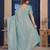 SkyBlue Zari Woven Kanjivaram Soft Silk Blend Saree With Stitched Blouse