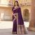 Wine soft banarasi silk blend saree with self weaving design zari weaving pallu and blouse