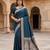 Blue  soft banarasi silk blend saree with self weaving design zari weaving pallu and blouse