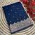Blue  soft banarasi silk blend saree with self weaving design zari weaving pallu and blouse