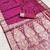 Pink soft banarasi silk blend  saree with self weaving design zari weaving pallu and blouse