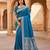 Teal  soft banarasi silk blend  saree with self weaving design zari weaving pallu and blouse