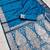 Teal  soft banarasi silk blend  saree with self weaving design zari weaving pallu and blouse