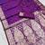 Purple soft banarasi silk blend  saree with self weaving design zari weaving pallu and blouse