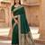 Green soft banarasi silk blend  saree with self weaving design zari weaving pallu and blouse