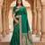 Sea green soft banarasi silk blend  saree with self weaving design zari weaving pallu and blouse