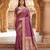 Onion pink soft banarasi silk blend  saree with self weaving design zari weaving pallu and blouse
