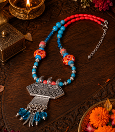 Bohemian German Silver Pendant Necklace