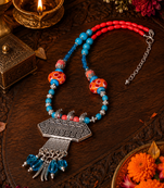 Bohemian German Silver Pendant Necklace