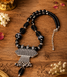 Handcrafted tribal charm beaded necklace