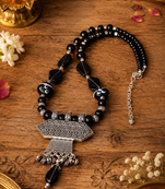 Handcrafted tribal charm beaded necklace