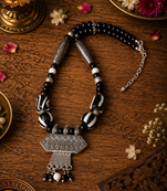 Artisan inspired statement bead necklace