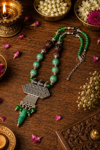 Classic boho german silver necklace