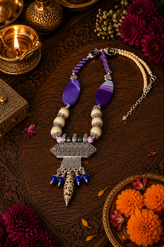 Traditional tribal fusion necklace design