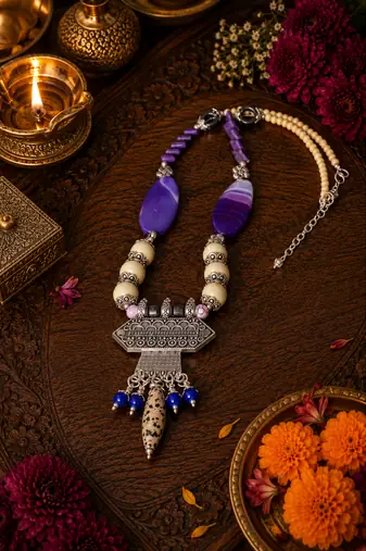 Traditional tribal fusion necklace design