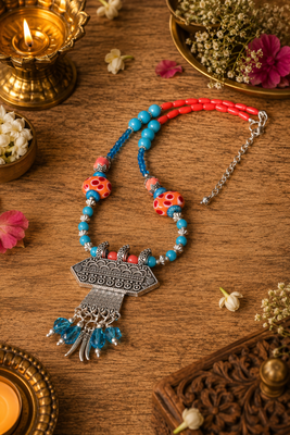 Bohemian German Silver Pendant Necklace 2