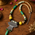 Vintage ethnic beaded pendant necklace