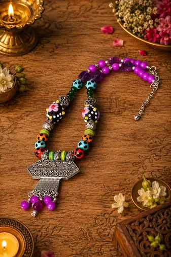 Handmade designer beaded fashion necklace