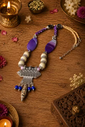 Traditional tribal fusion necklace design