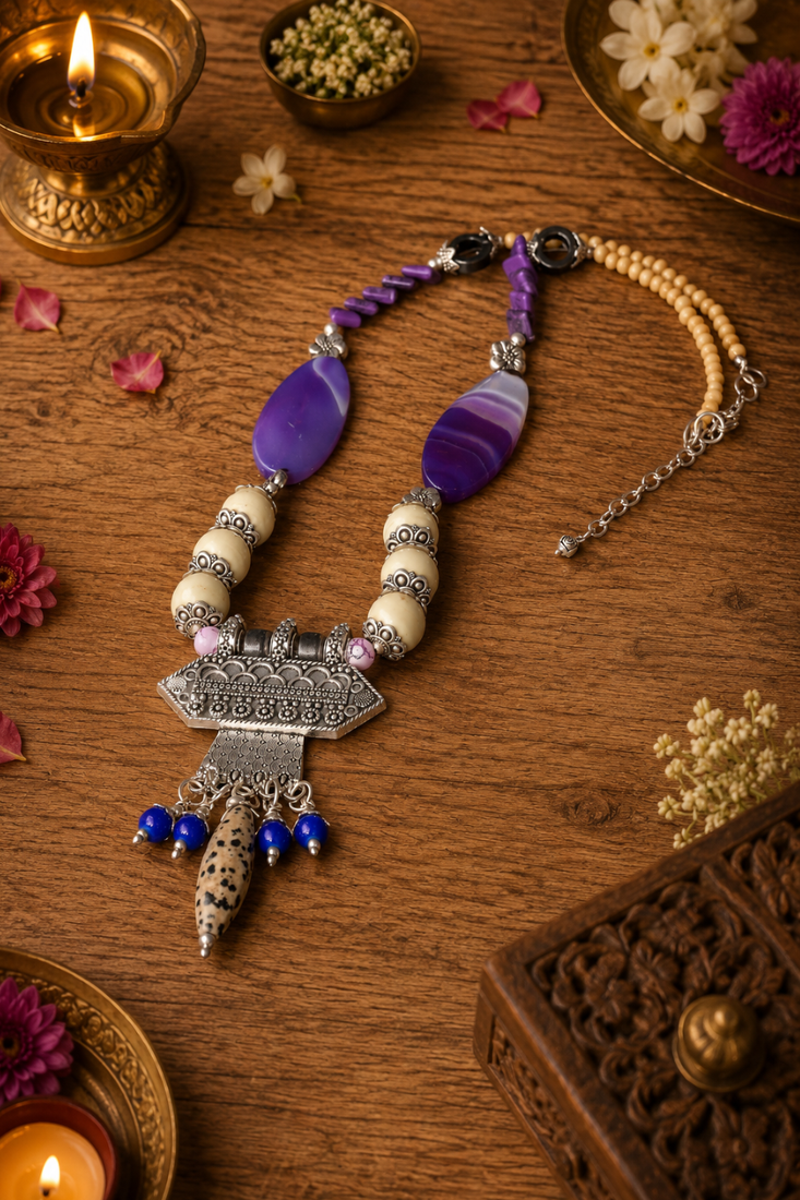 Traditional tribal fusion necklace design