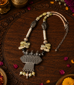 Designer beaded german silver necklace
