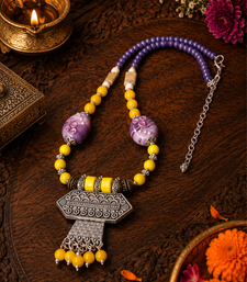 Boho chic statement pendant necklace