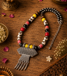 Timeless tribal beaded pendant necklace