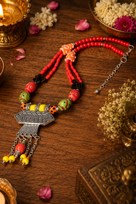 Ethnic elegance beaded fashion necklace 2