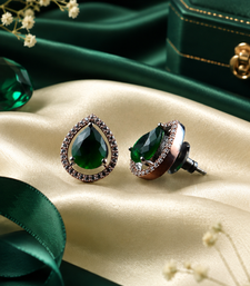 Emerald Glow Teardrop Studs