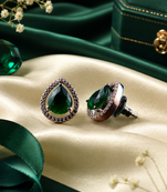 Emerald Glow Teardrop Studs