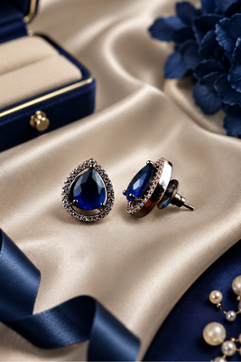 Sapphire shine teardrop studs 1