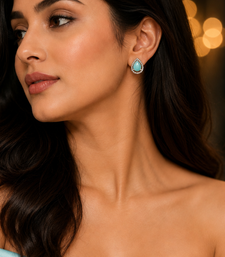 Mint mist teardrop studs