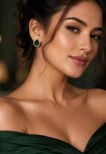 Emerald Glow Teardrop Studs