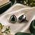 Emerald Glow Teardrop Studs