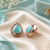 Rose gold finish mint aura teardrop studs