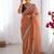 Orange soft dual shade gold net saree with sequence lace border