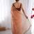 Orange soft dual shade gold net saree with sequence lace border