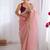 Baby pink soft dual shade gold net saree with sequence lace border