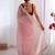 Baby pink soft dual shade gold net saree with sequence lace border