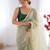 Green soft dual shade gold net saree with sequence lace border