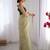 Green soft dual shade gold net saree with sequence lace border