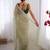 Green soft dual shade gold net saree with sequence lace border