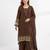 Chocolate brown rayon kurta palazzo set with dupatta