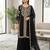 Black roman kurta palazzo set with organza dupatta