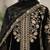 Black roman kurta palazzo set with organza dupatta