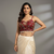 Pink designer embroidery and sequence work spaghetti strap blouse